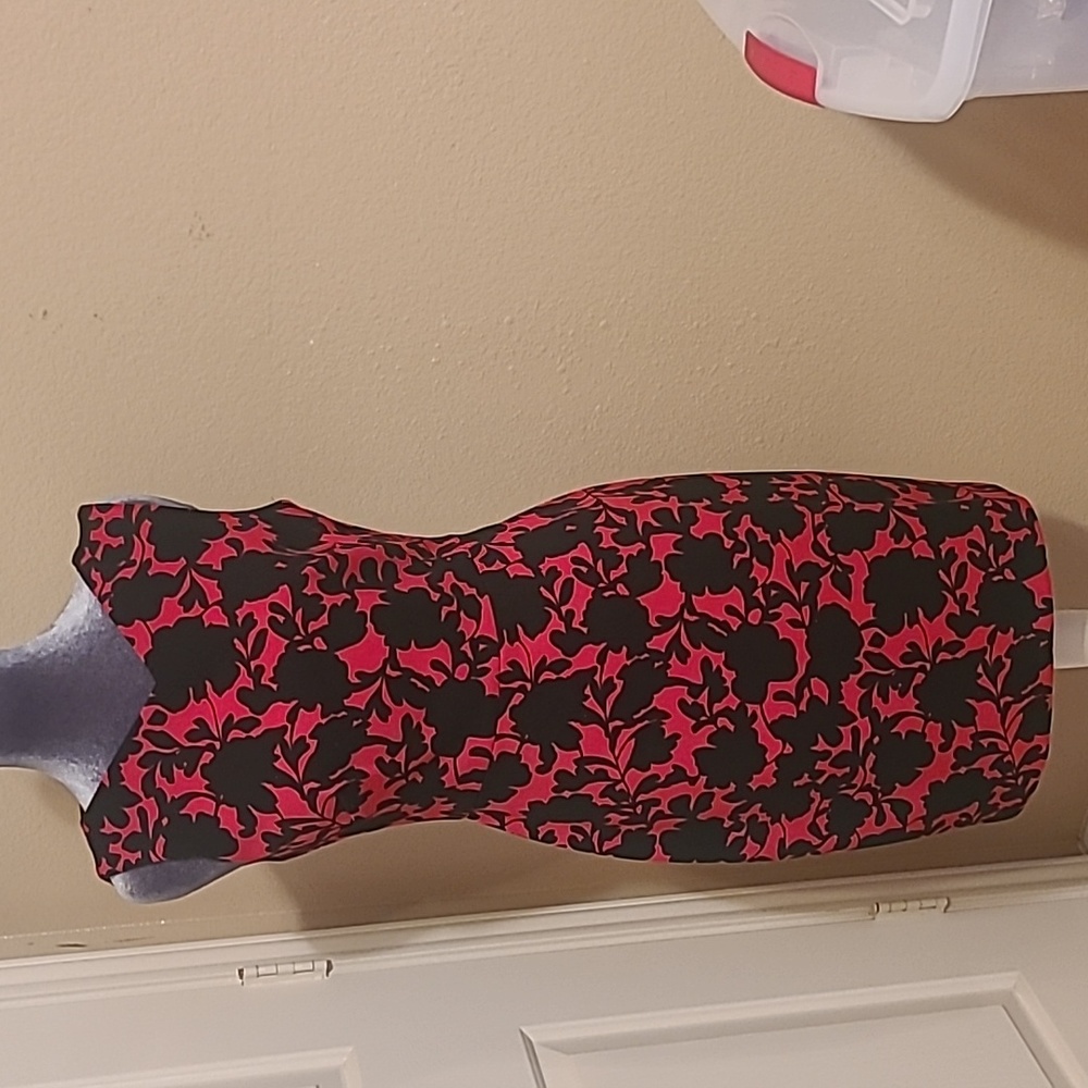 Red and Black Floral dress